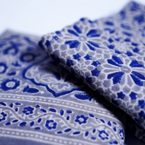 Elegant Printed Lawn Saree – Sapphire Floral Design – 7 Meter