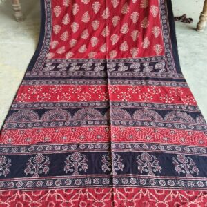 Elegant Printed Lawn Saree – Motif on Teal – 7 meter #11