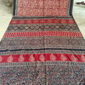Elegant Printed Lawn Saree – Motif on Teal – 7 meter #10