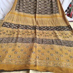 Elegant Printed Lawn Saree – Motif on Teal – 7 meter #01